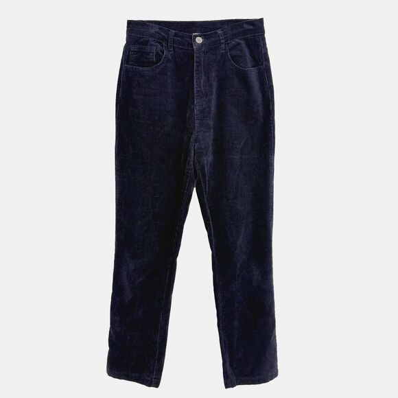Brandy Melville John Galt Navy Corduroy High Rise Slim Leg Pants M EUC  B65 - Picture 2 of 6
